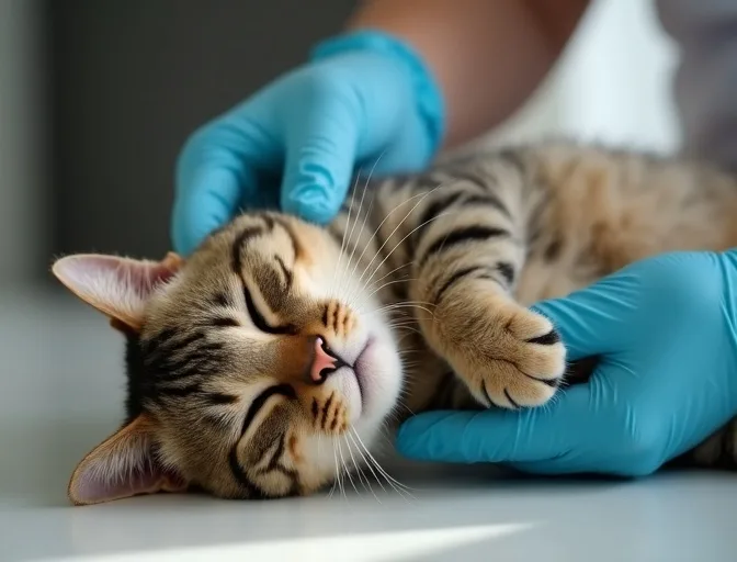 Specialist carefully handling a deceased cat with dignity in Somers